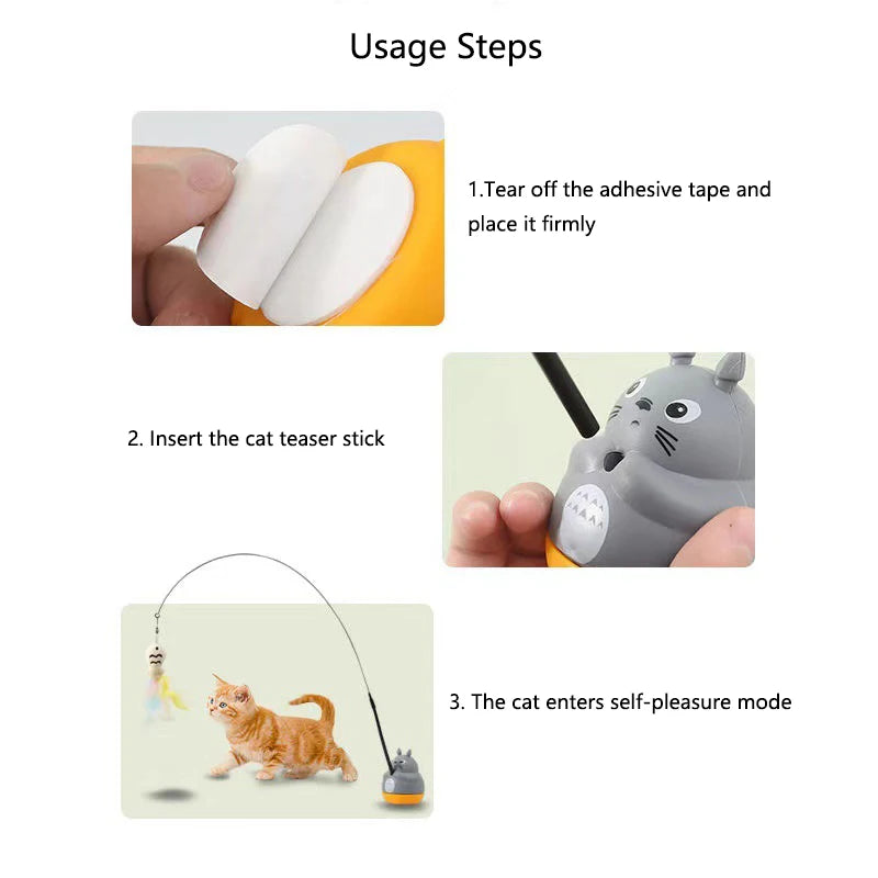 Long Pole Feather Wand Toy for Cats