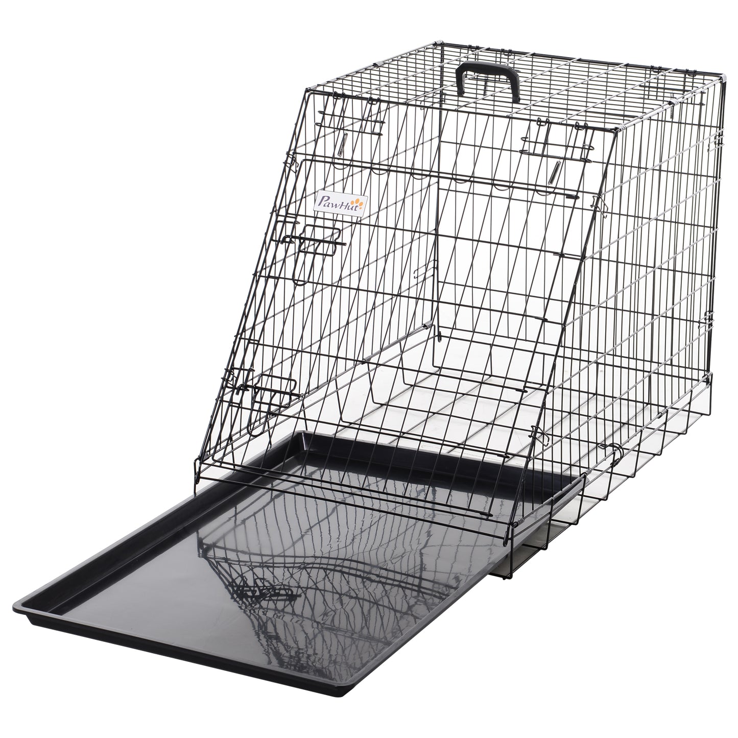 Metal Folding Dog Crate with Removable Tray - 78 x 47 x 55 cm