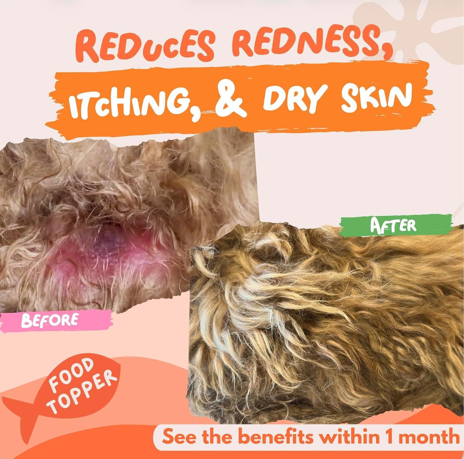 Salmon Oil for Dogs and Cats | Premium 100% Natural Food Topper Fish Oil for Dogs and Cats | Enhances Coat Shine, Joint & Brain Health, Itchy or Dry Skin, and Dandruff Hair Treatment 500Ml