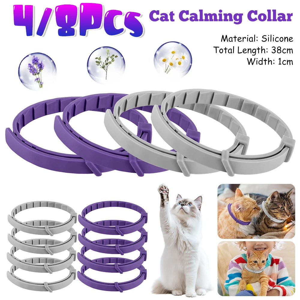Transform Your Pet's Anxiety with Our Adjustable Calming Collar - Soothing Pheromone Relief for Cats and Dogs