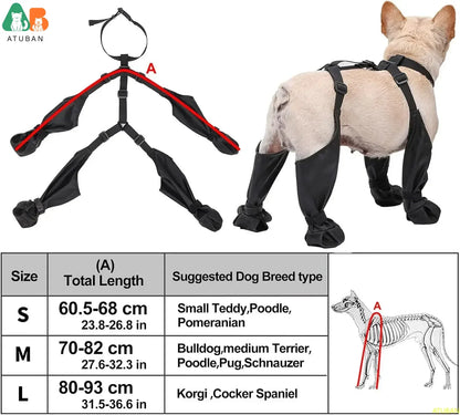 Waterproof Anti-Slip Dog Boots with Rugged Rubber Sole - Pet Paw Protection for Outdoor Walking and Running