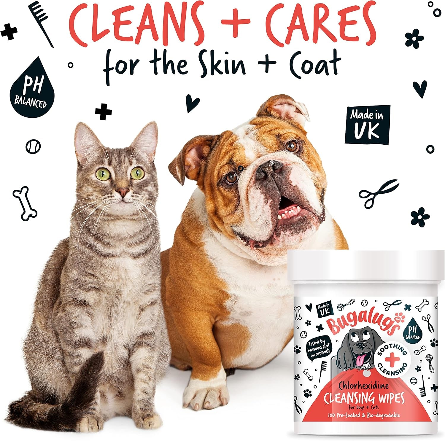 Dog Wipes for Pawly Skin - 100 Biodegradable Dog Grooming Pet Wipes. Use as Dog Ear Wipes, Dog Eye Wipes, Dog Face Wipes, Paw & Bum Wipes for Puppy, Dogs & Cat Grooming