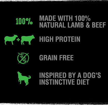Lamb & Beef 11.5 Kg Bag, Premium Adult Dry Dog Food with High Protein, Grain-Free