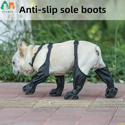 Waterproof Anti-Slip Dog Boots with Rugged Rubber Sole - Pet Paw Protection for Outdoor Walking and Running