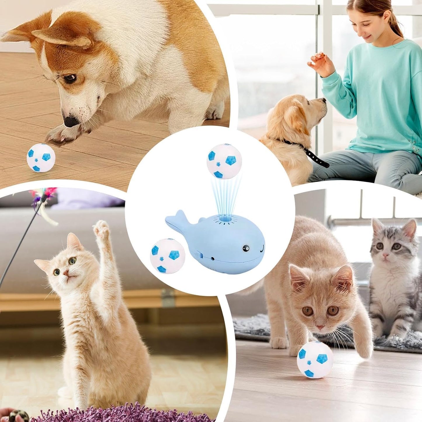 Interactive Battery-Operated Whale Floating Toy for Cats - Motion Activated Entertainment, Durable Design for All Breeds