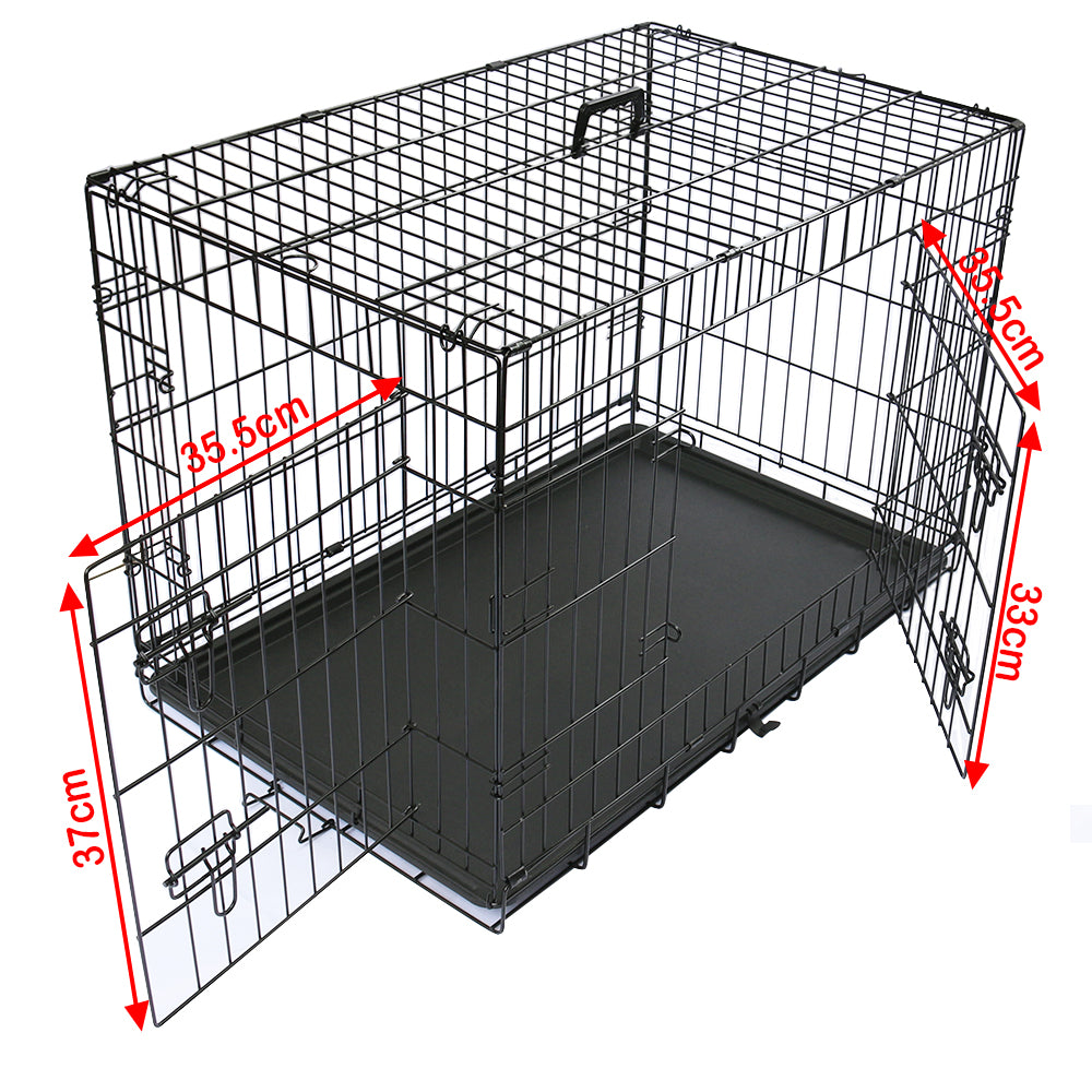 Metal Dog Cage and Puppy Training Kennel - Pet Carrier Crates (24"-48") - Black