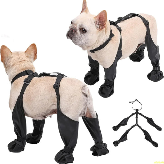 Waterproof Anti-Slip Dog Boots with Rugged Rubber Sole - Pet Paw Protection for Outdoor Walking and Running
