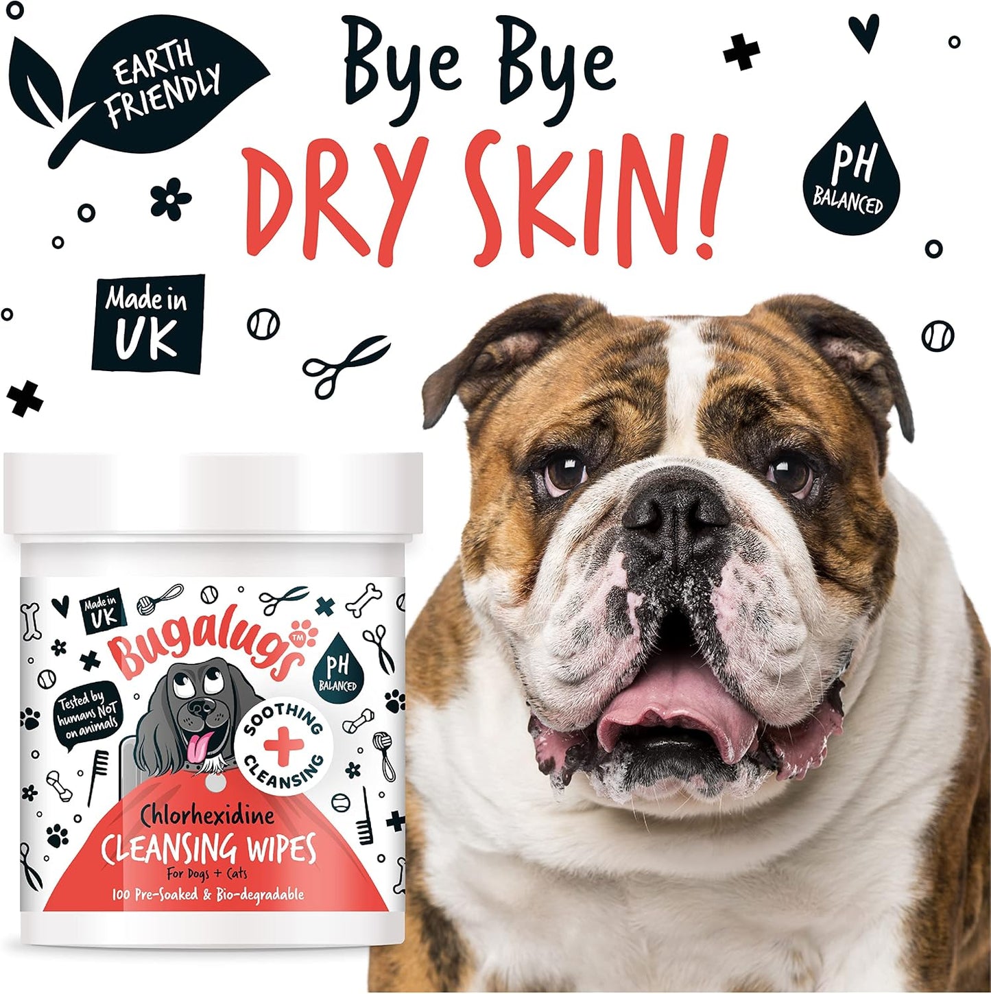 Dog Wipes for Pawly Skin - 100 Biodegradable Dog Grooming Pet Wipes. Use as Dog Ear Wipes, Dog Eye Wipes, Dog Face Wipes, Paw & Bum Wipes for Puppy, Dogs & Cat Grooming