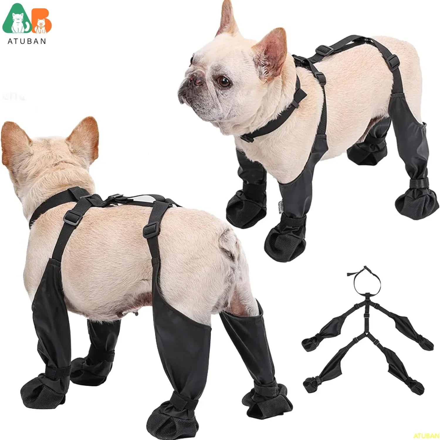 Waterproof Anti-Slip Dog Boots with Rugged Rubber Sole - Pet Paw Protection for Outdoor Walking and Running