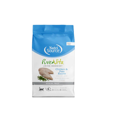 Pure Vita Grain-Free Dry Cat Food with Chicken and Peas, 6.6 lbs
