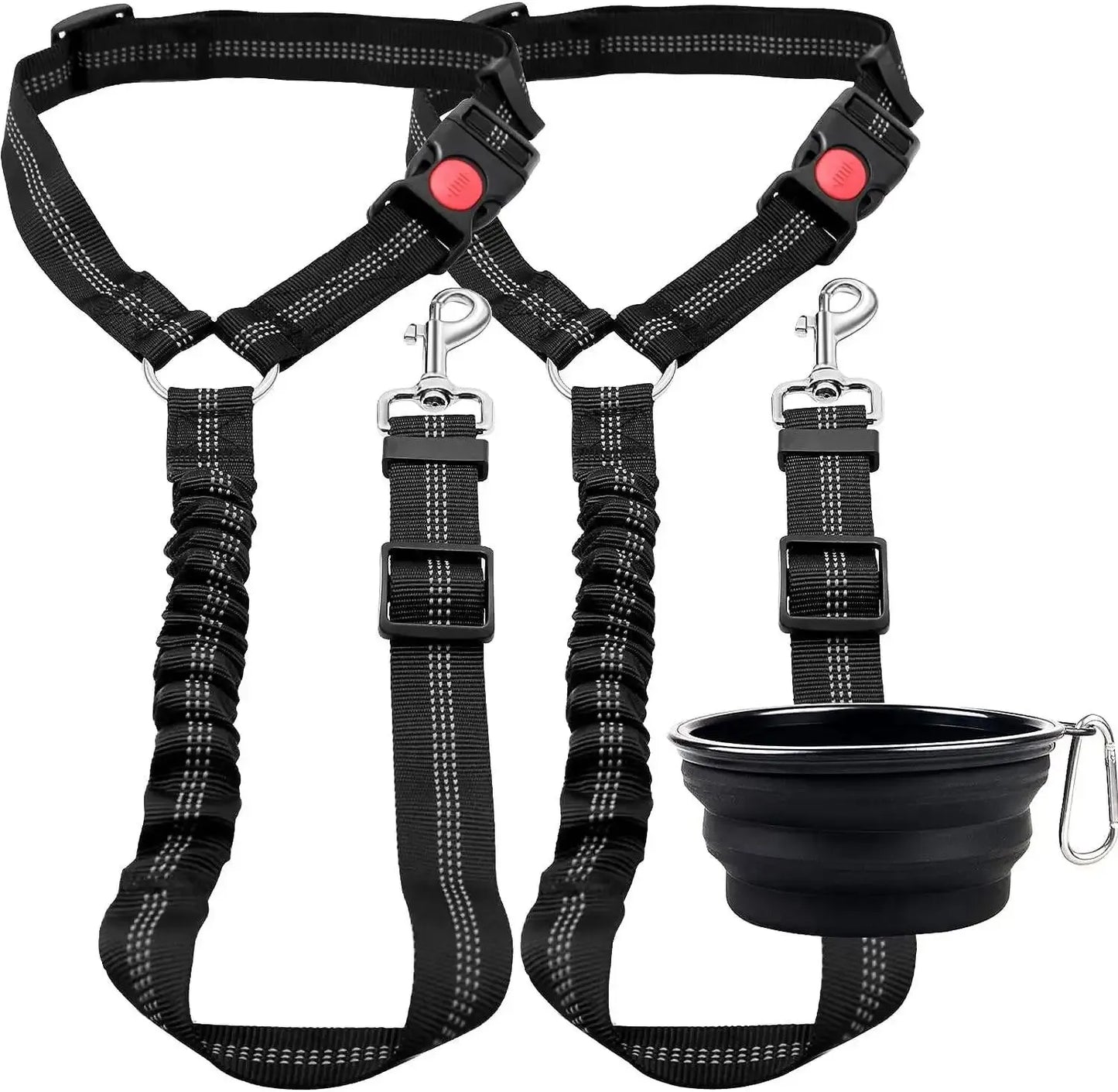 High-Quality Adjustable Dog Car Safety Belt with Damping Feature and Reflective Line, Suitable for All Dog Sizes