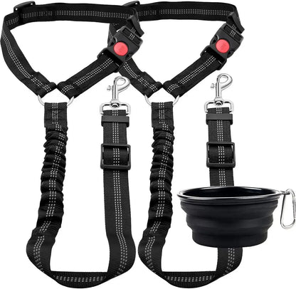 High-Quality Adjustable Dog Car Safety Belt with Damping Feature and Reflective Line, Suitable for All Dog Sizes