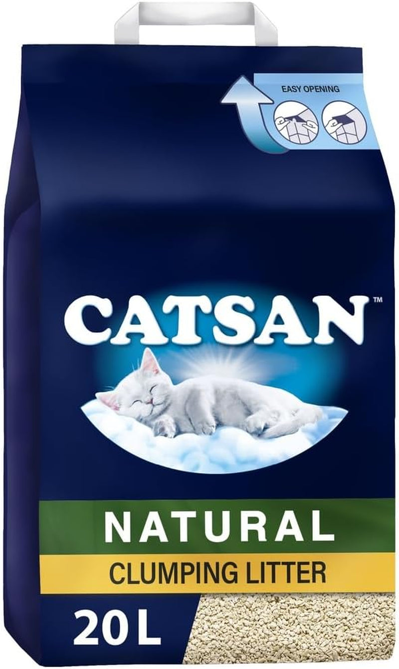 - Natural Clumping Cat Litter - 20 L - Biodegradable Extra Absorbent - No Smell - Bulk Cat Litter