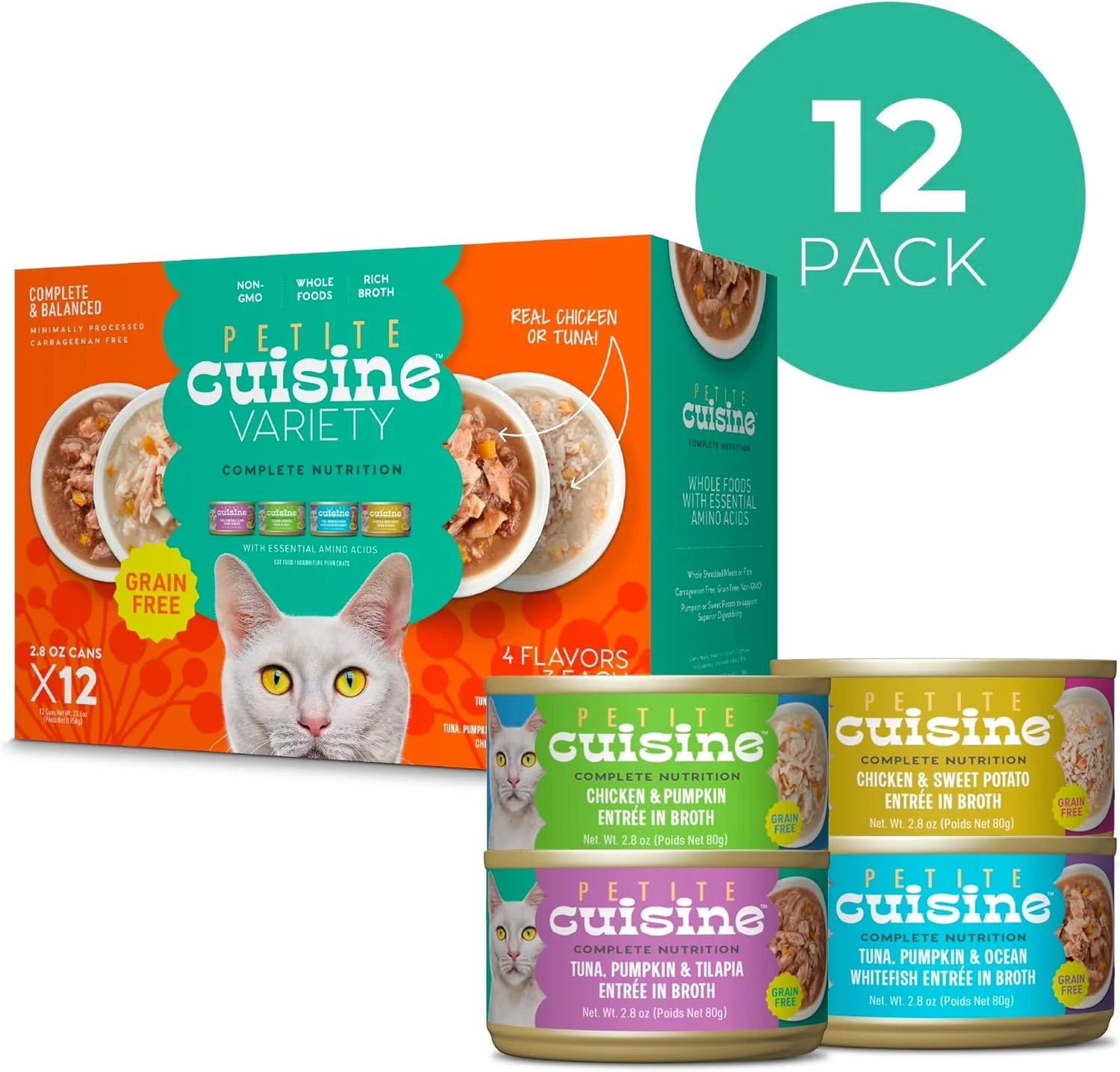 Whole Foods Variety Pack Wet Cat Food, 2.8 Oz Cans (12 Count)