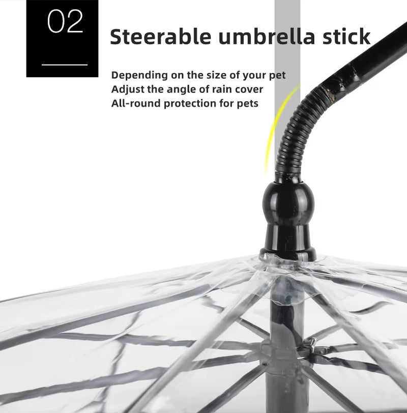 Revolutionary 2023 Pet Umbrella Leash: Rainproof and Snowproof Solution for Small Dogs - Adjustable and Steerable for Ultimate Comfort