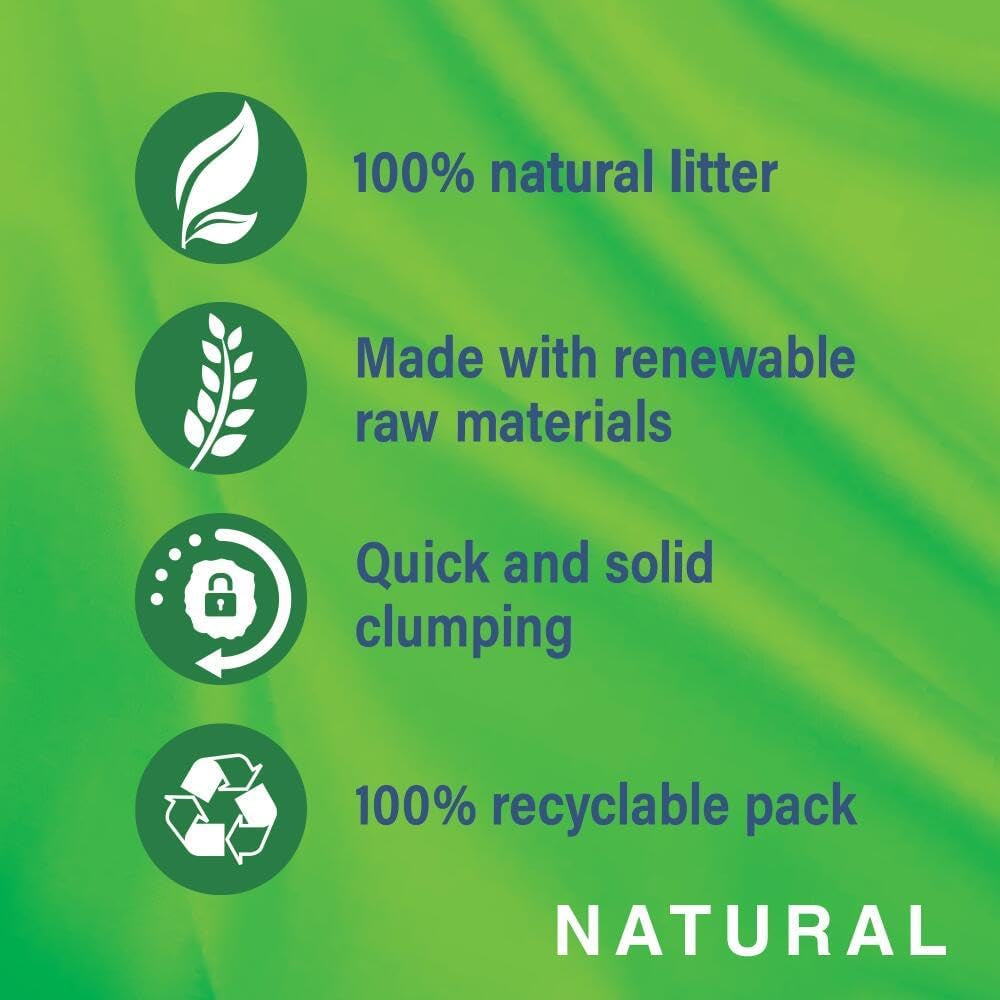 - Natural Clumping Cat Litter - 20 L - Biodegradable Extra Absorbent - No Smell - Bulk Cat Litter