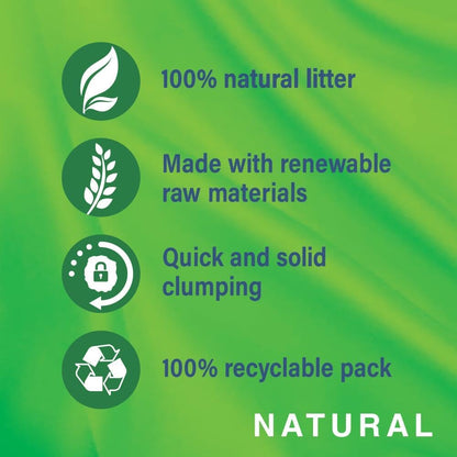 - Natural Clumping Cat Litter - 20 L - Biodegradable Extra Absorbent - No Smell - Bulk Cat Litter