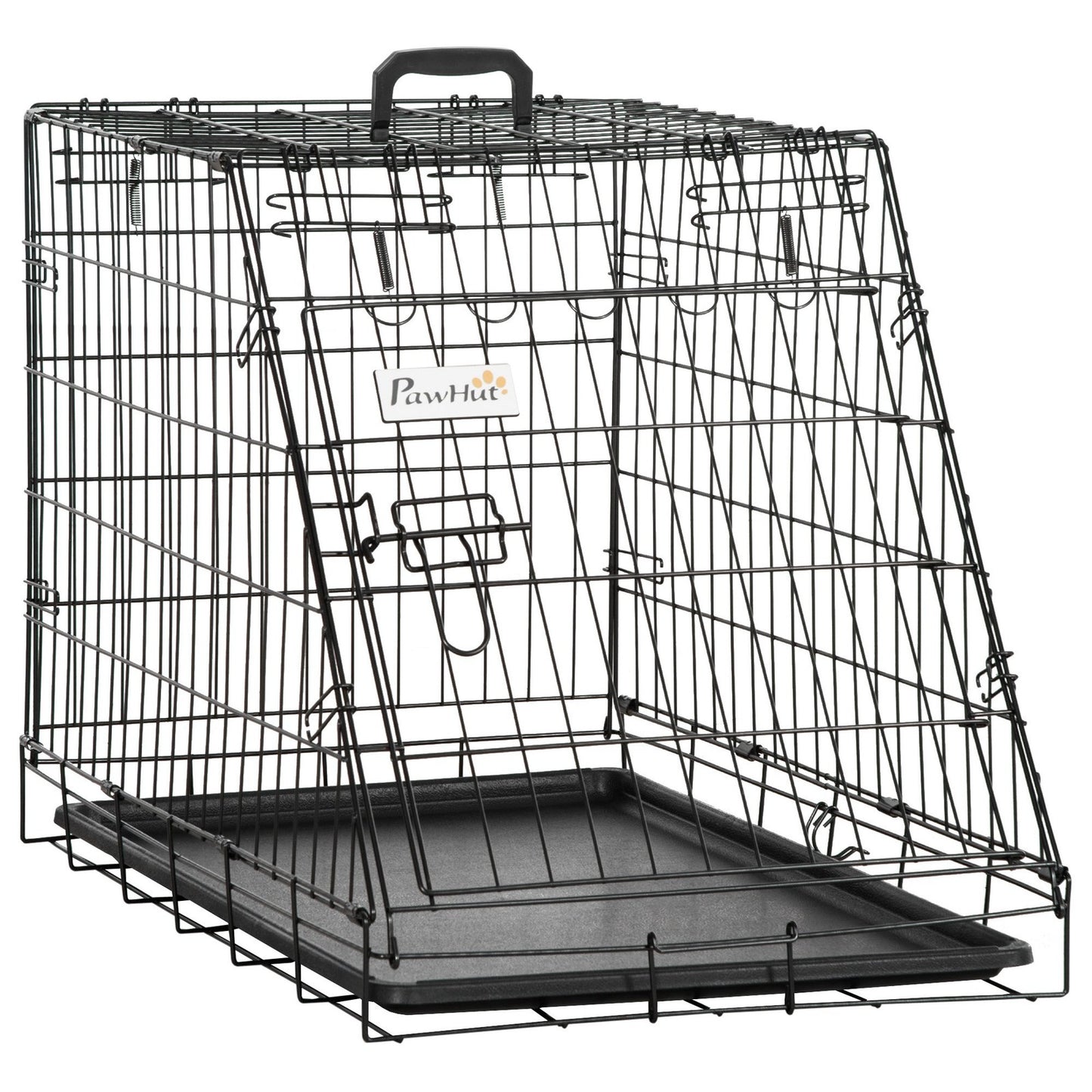 Metal Folding Dog Crate with Removable Tray - 78 x 47 x 55 cm