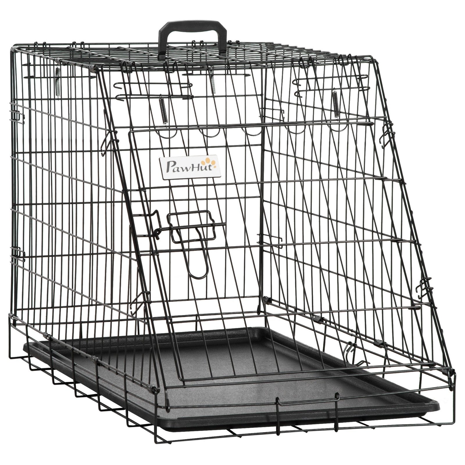 Metal Folding Dog Crate with Removable Tray - 78 x 47 x 55 cm