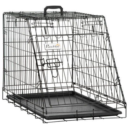Metal Folding Dog Crate with Removable Tray - 78 x 47 x 55 cm