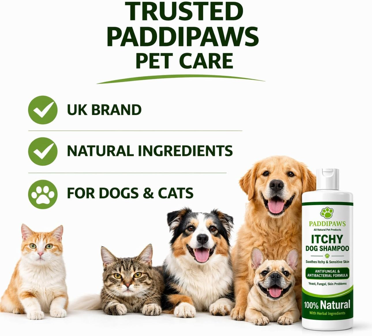 Itchy Dog Shampoo – Antifungal & Antibacterial Dog Shampoo for Sensitive Skin, Helps Relieve Itching, Yeast & Skin Irritation, Natural Dog Shampoo 250Ml