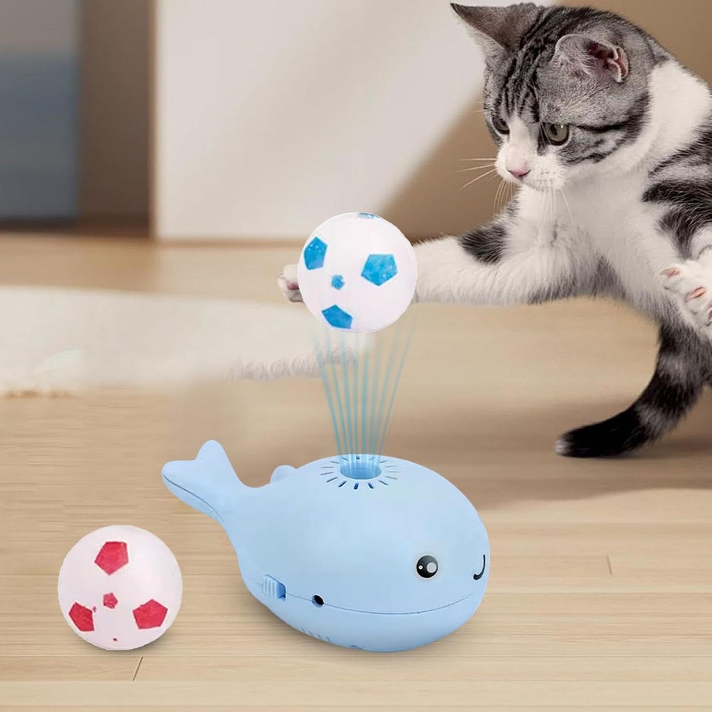 Interactive Battery-Operated Whale Floating Toy for Cats - Motion Activated Entertainment, Durable Design for All Breeds