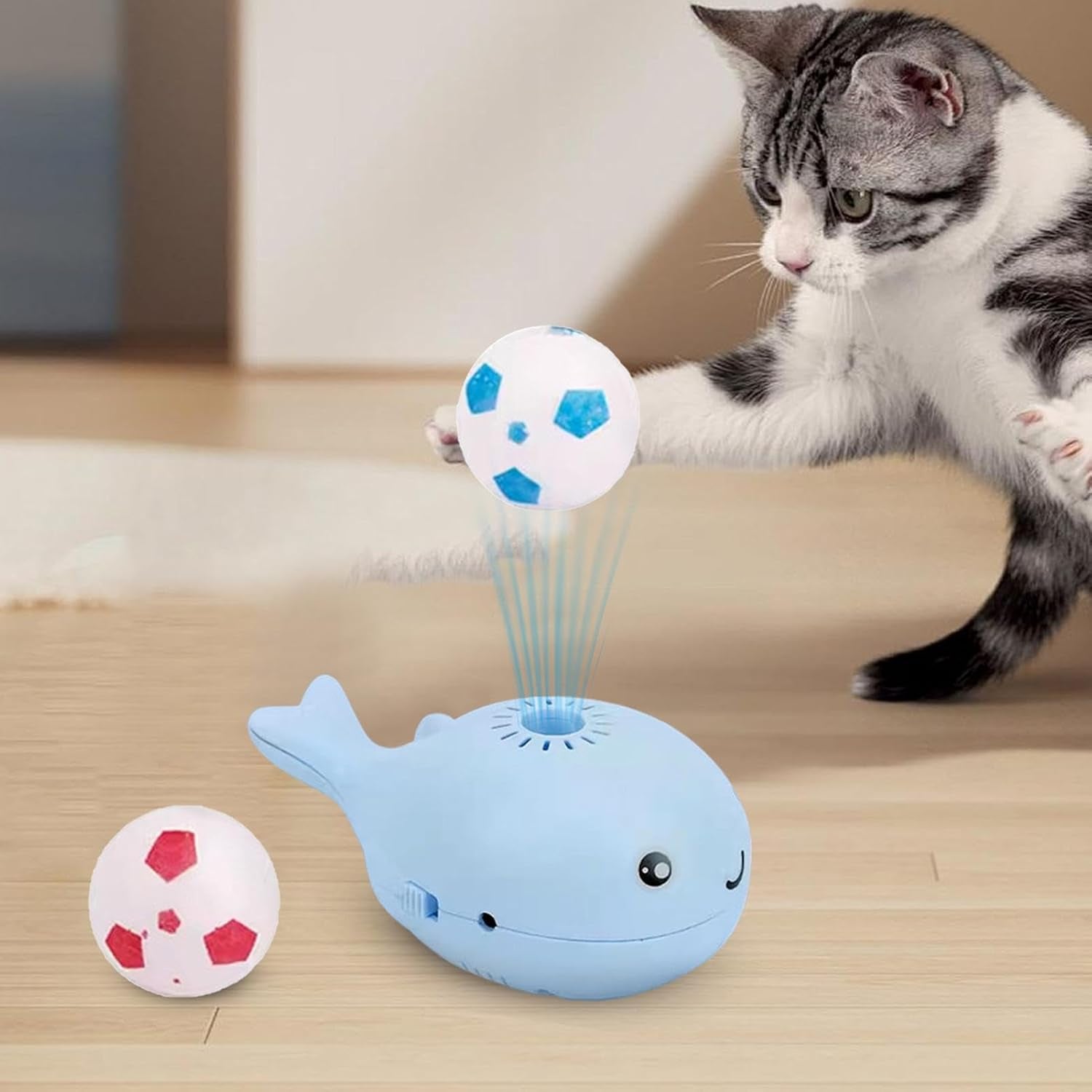 Interactive Battery-Operated Whale Floating Toy for Cats - Motion Activated Entertainment, Durable Design for All Breeds