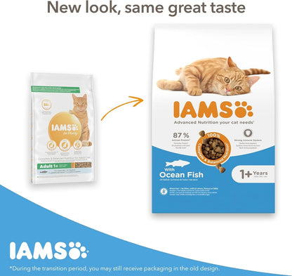 IAMS Complete Dry Cat Food for Adult Cats (1+ Years) with Ocean Fish, 3 kg