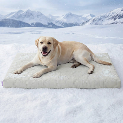 Bedsure Cooling Thin & Thick Mat for Dogs – Q-MAX>0.4 Washable Pet Cooling Pad, No Gel, No Electric, Non-Slip Summer Crate Bed for Large Dogs