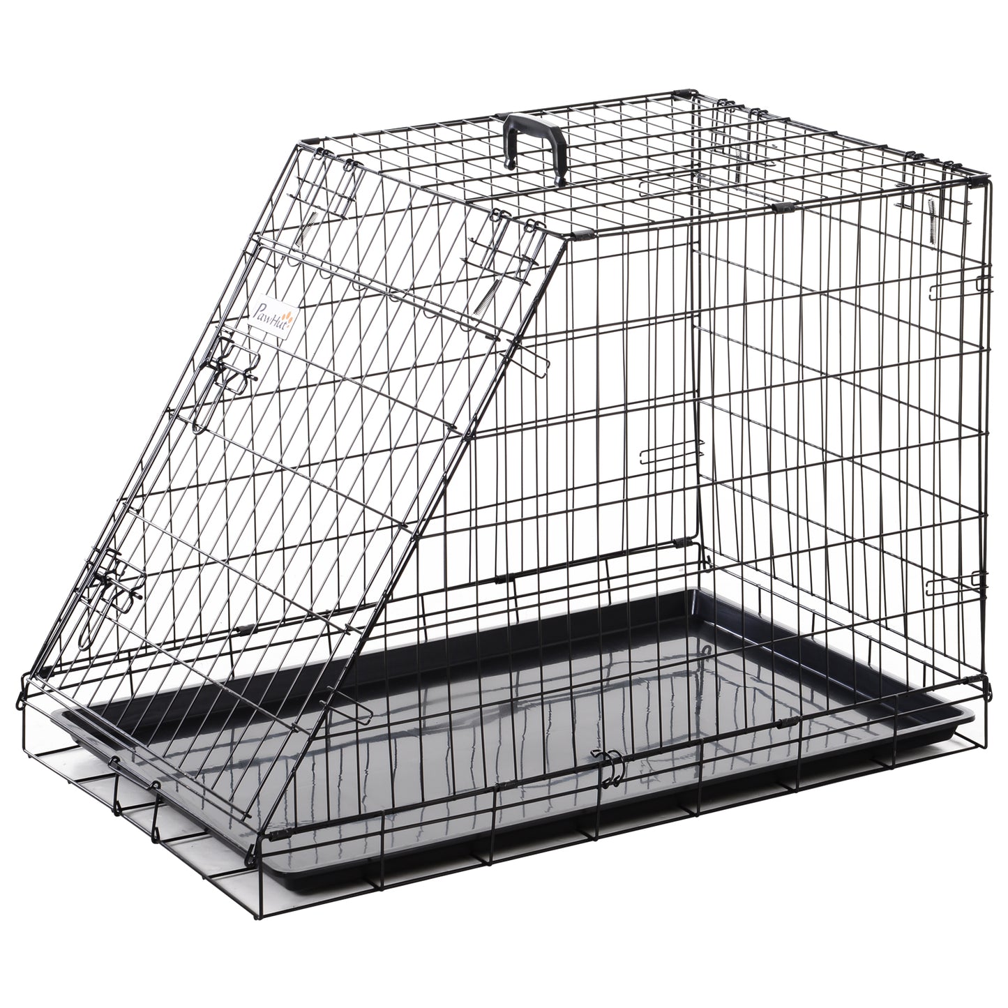 Metal Folding Dog Crate with Removable Tray - 78 x 47 x 55 cm