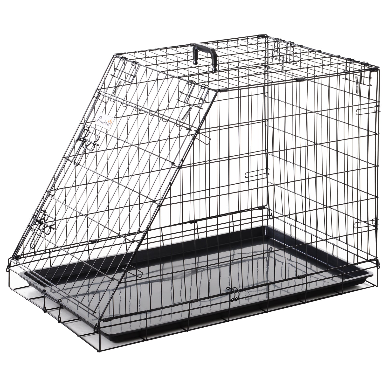 Metal Folding Dog Crate with Removable Tray - 78 x 47 x 55 cm