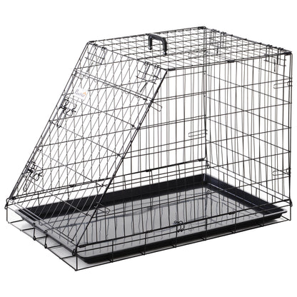 Metal Folding Dog Crate with Removable Tray - 78 x 47 x 55 cm