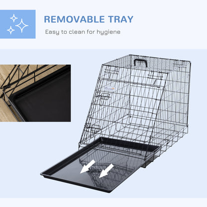 Metal Folding Dog Crate with Removable Tray - 78 x 47 x 55 cm