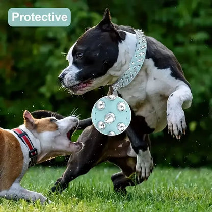 Adjustable PU Leather Punk Rivet Dog Collar for Small Dogs and Cats