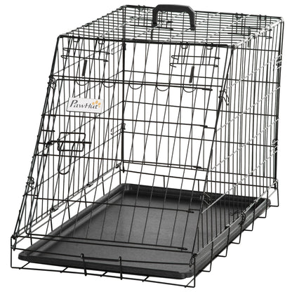Metal Folding Dog Crate with Removable Tray - 78 x 47 x 55 cm