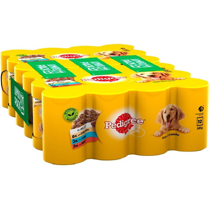 PEDIGREE Mixed Can Selection in Jelly, 24 x 385g - Dog Food with Chicken, Lamb & Beef