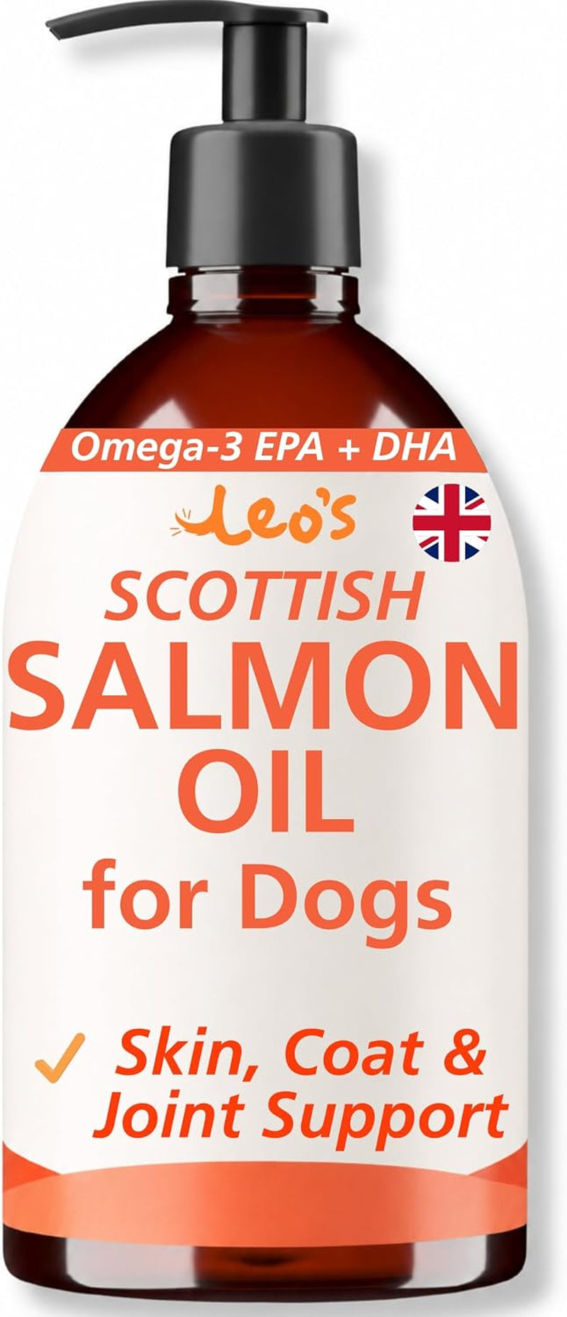 Salmon Oil for Dogs and Cats | Premium 100% Natural Food Topper Fish Oil for Dogs and Cats | Enhances Coat Shine, Joint & Brain Health, Itchy or Dry Skin, and Dandruff Hair Treatment 500Ml