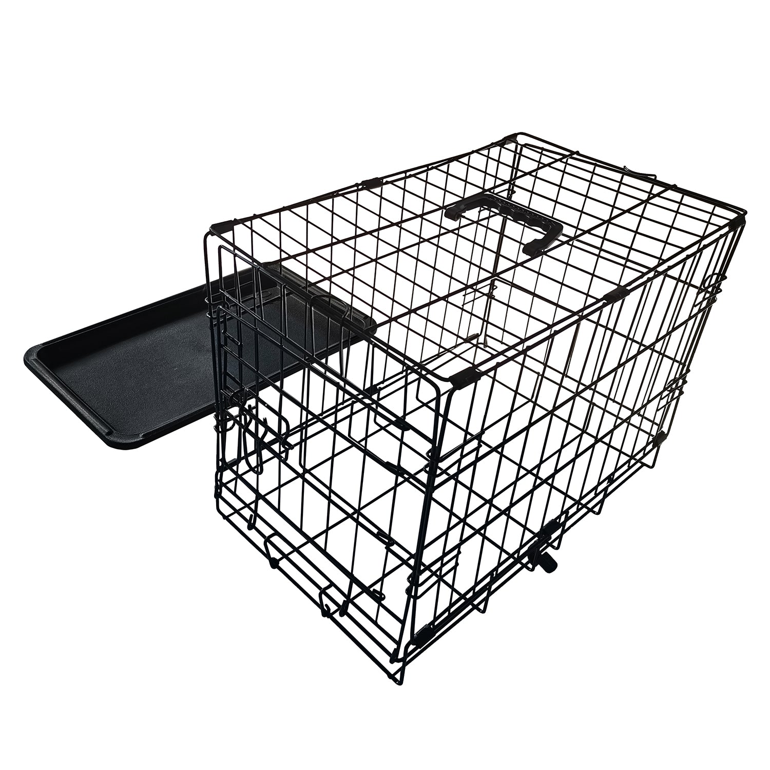 Metal Dog Cage and Puppy Training Kennel - Pet Carrier Crates (24"-48") - Black