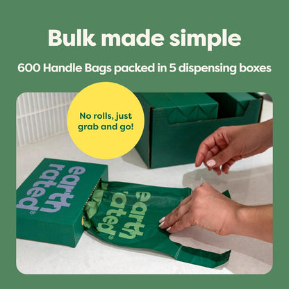 Dog Waste Bags with Handles Value Pack Easy Tie & Guaranteed Leak Proof Lavender 600 Handle Bags