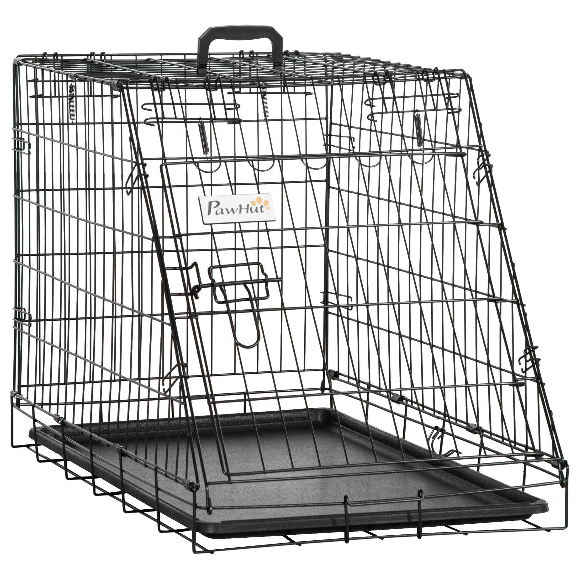 Metal Folding Dog Crate with Removable Tray - 78 x 47 x 55 cm
