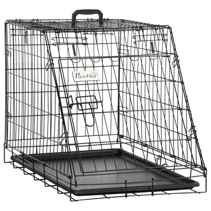Metal Folding Dog Crate with Removable Tray - 78 x 47 x 55 cm