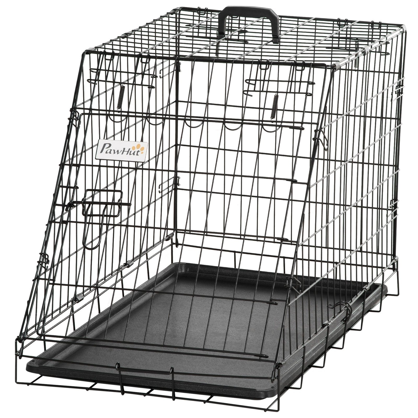 Metal Folding Dog Crate with Removable Tray - 78 x 47 x 55 cm