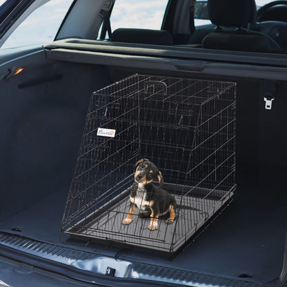 Metal Folding Dog Crate with Removable Tray - 78 x 47 x 55 cm