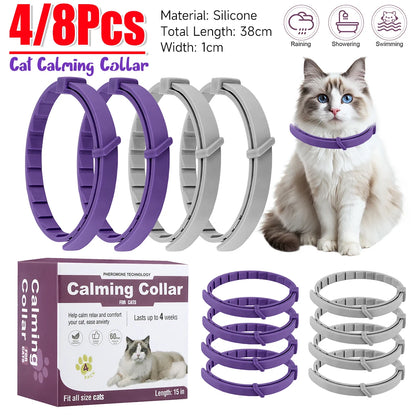 Transform Your Pet's Anxiety with Our Adjustable Calming Collar - Soothing Pheromone Relief for Cats and Dogs
