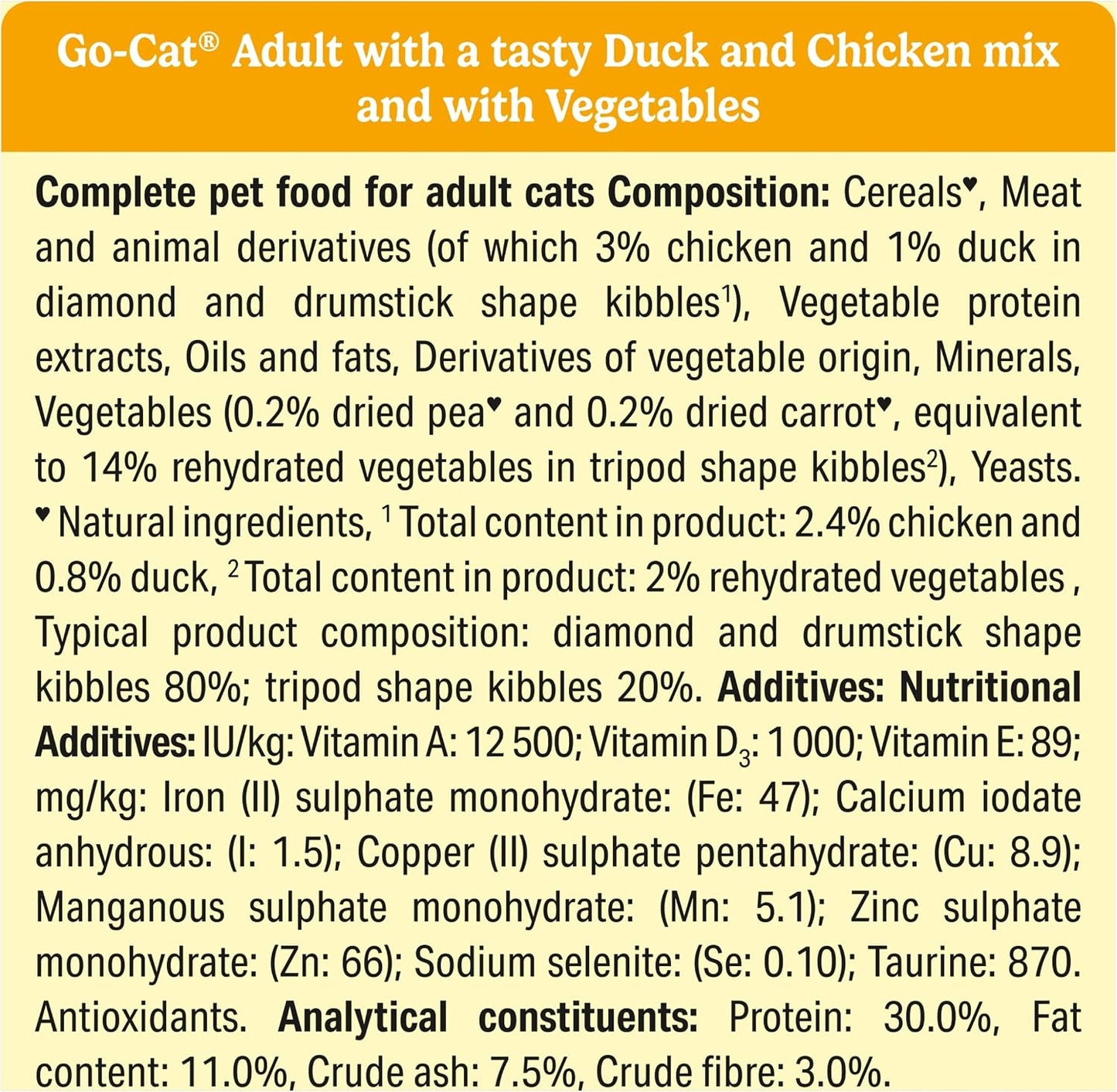 Adult Dry Cat Food Chicken and Duck 10Kg Pack