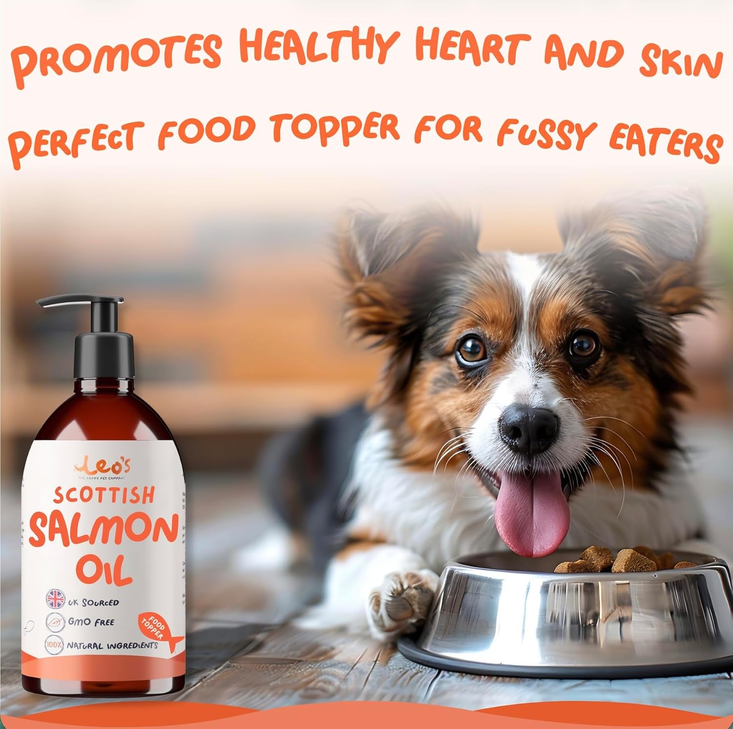 Salmon Oil for Dogs and Cats | Premium 100% Natural Food Topper Fish Oil for Dogs and Cats | Enhances Coat Shine, Joint & Brain Health, Itchy or Dry Skin, and Dandruff Hair Treatment 500Ml
