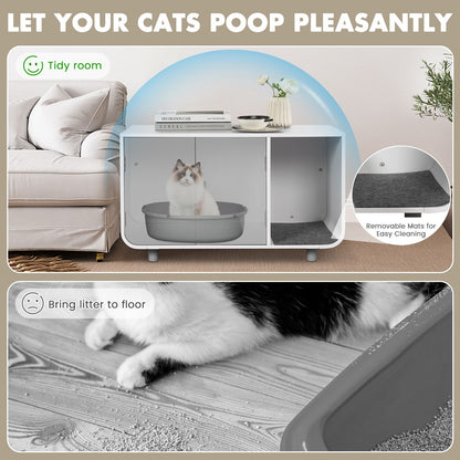 Cat Litter Box Enclosure Cabinet