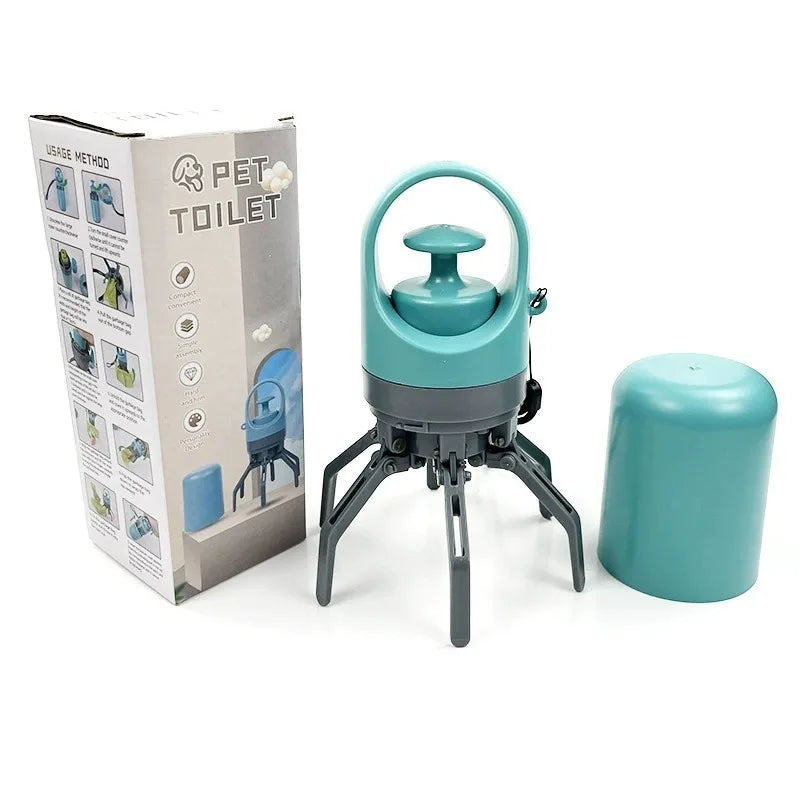 Portable Dog Waste Management Tool with Built-In Garbage Bag and No-Touch Design