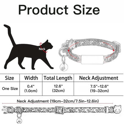 Personalised Glow-in-the-Dark Cat Collar with ID Tag - We Wuv Pets