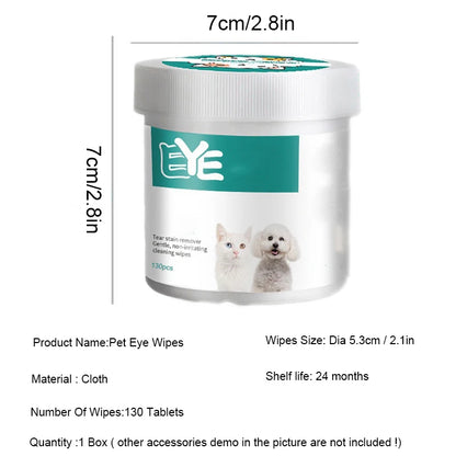 Tear Stain Wet Wipes for Pets